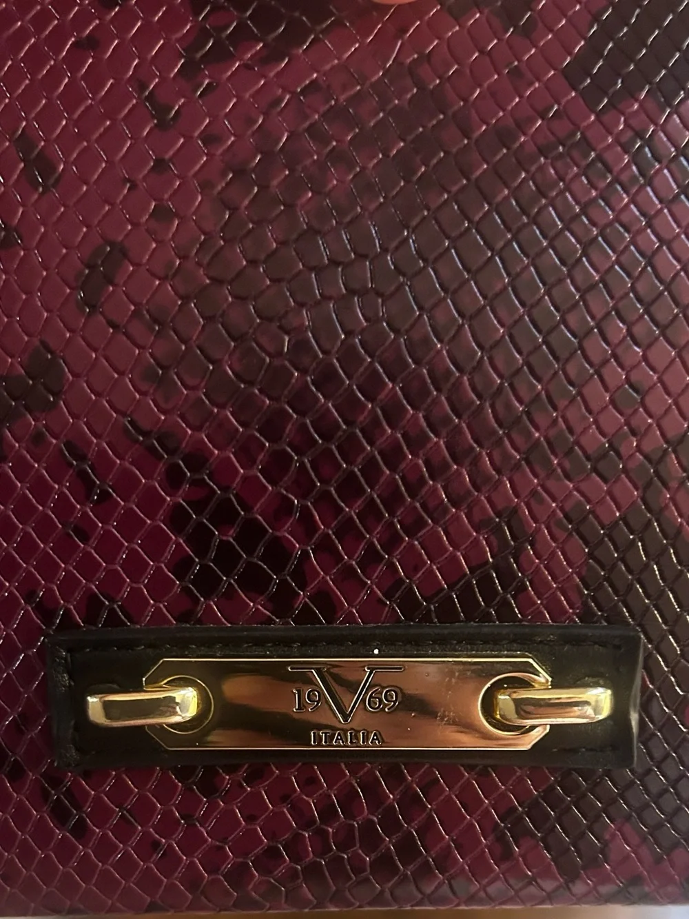 Versace 19V69 Women's Burgundy Snakeskin Purse